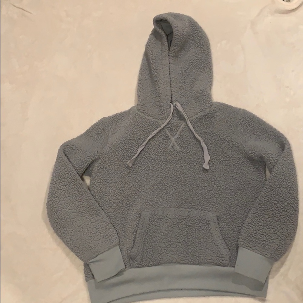 cropped fuzzy hoodie